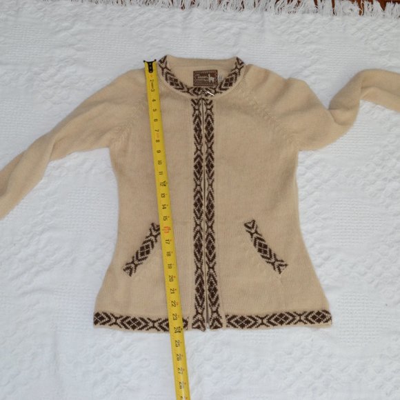 The Alpaca Connection Womens S Full Zip Sweater Nordic Print Blue Peru - Picture 13 of 16